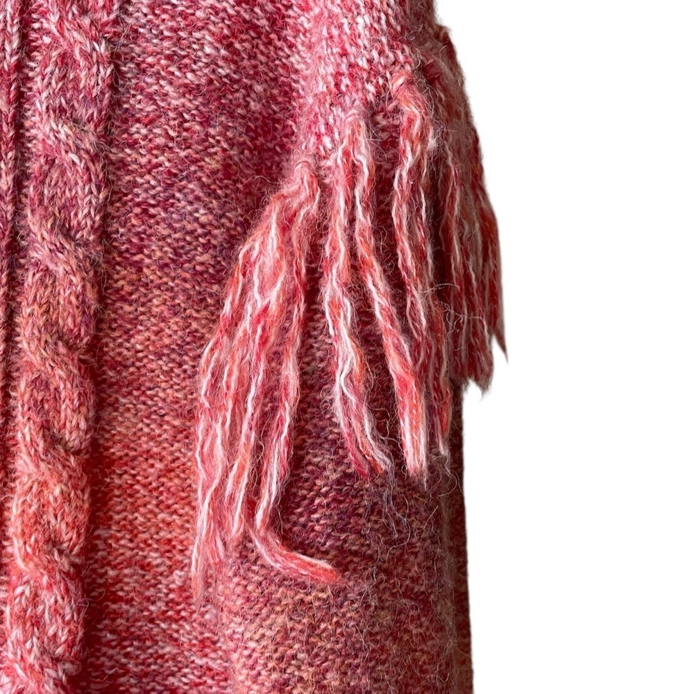 Frye & Co Pink Ombré Knit Tassel Sweater Spacedyed Size Small NWT - Picture 3 of 6